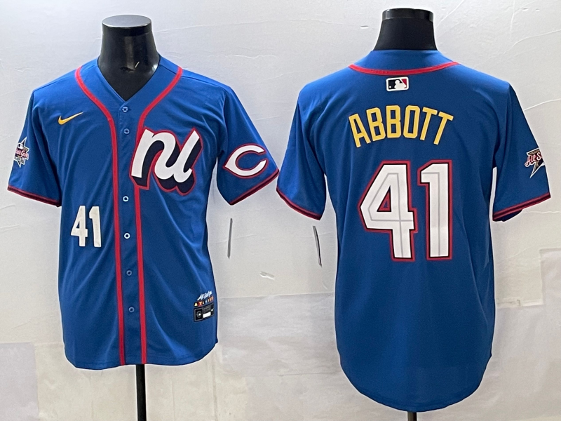 Men 2025 Cincinnati Reds #41 Abbott blue Nike MLB All Star jersey style 25->cincinnati reds->MLB Jersey